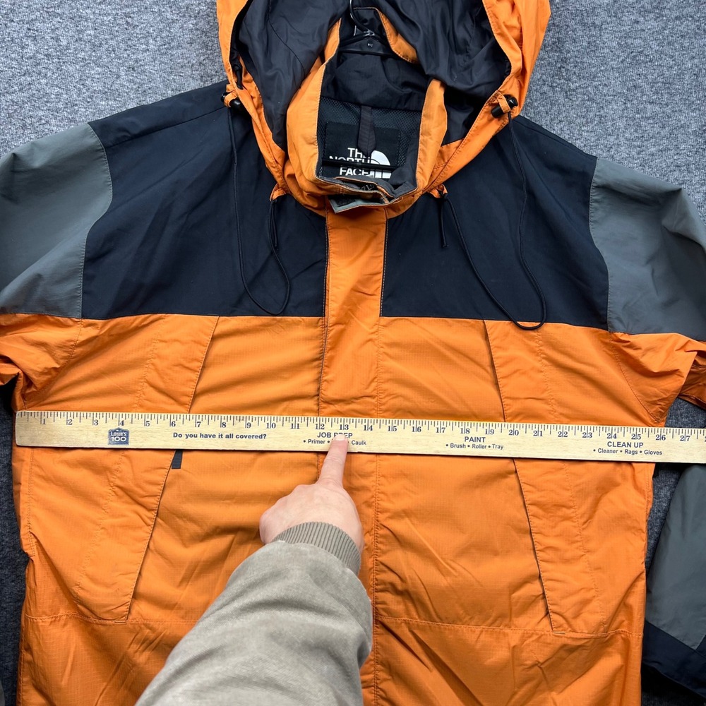 The North Face Jacket Mens XL Orange Black Grey Hooded Windbreaker - Picture 4 of 16